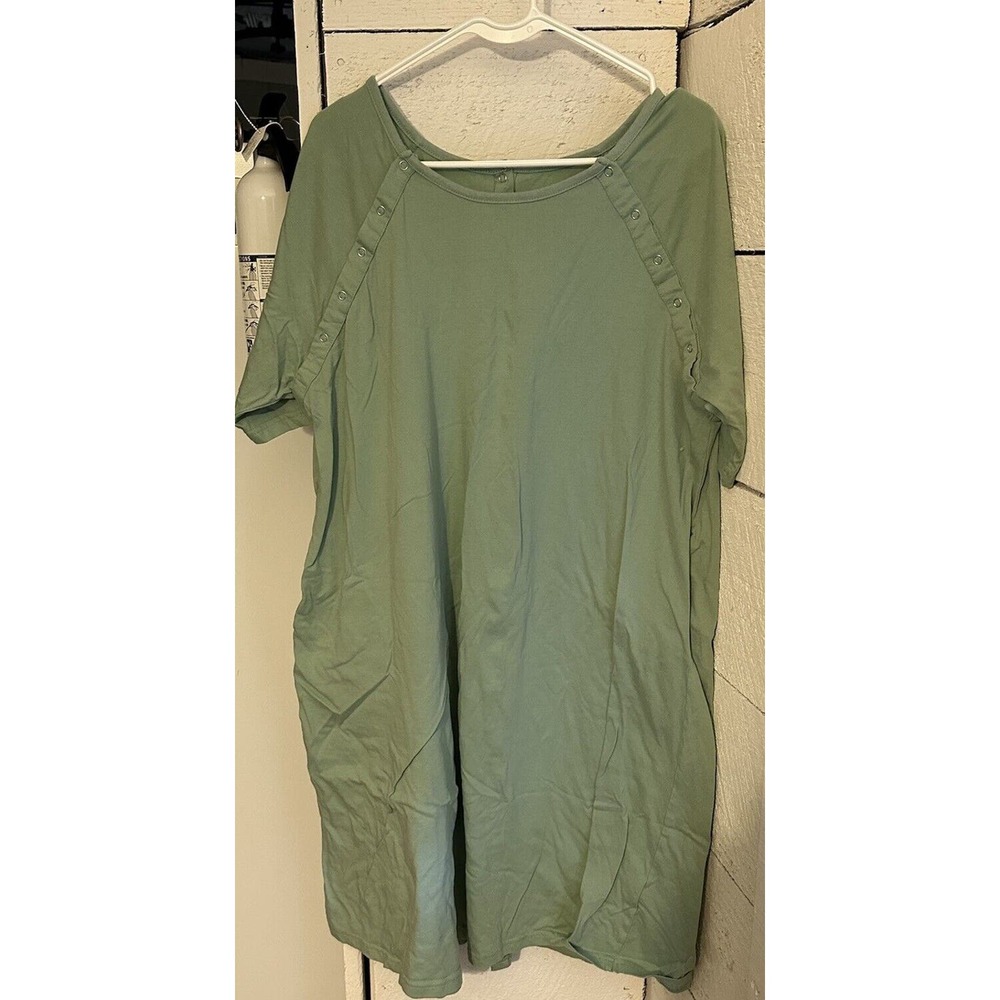 SAGE GREEN JERSEY KNIT PATIENT GOWNIE New without tags